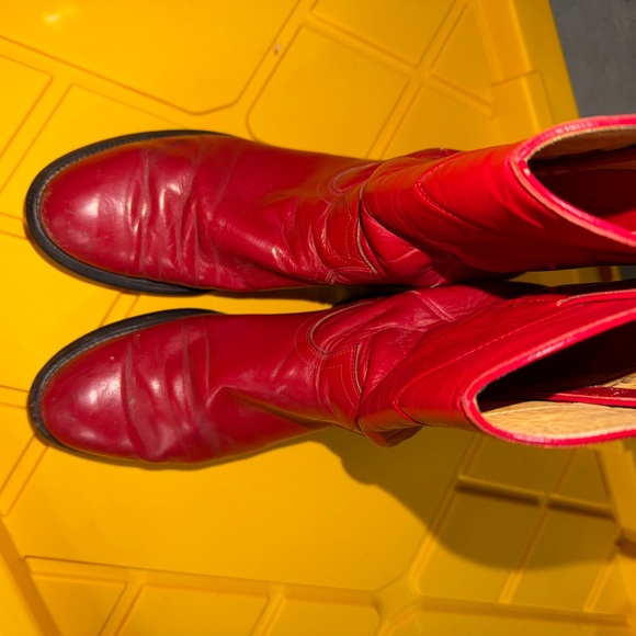 Vintage Red Justin Ropers Womens Size 6.5 1990s Red Cowboy Boots Western L3055 - Picture 4 of 9